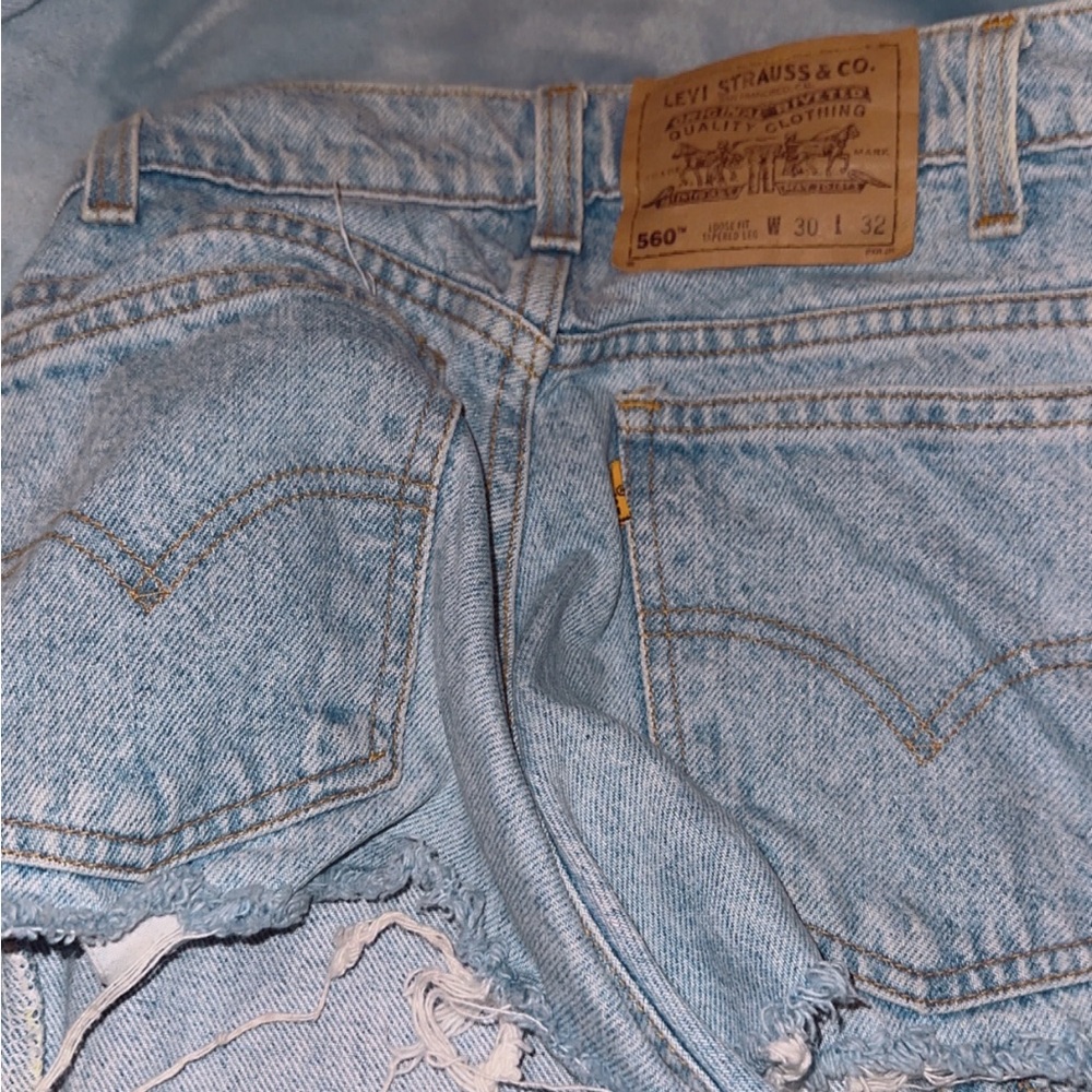 Levi's Classic Light Blue Denim Cutoffs jeans